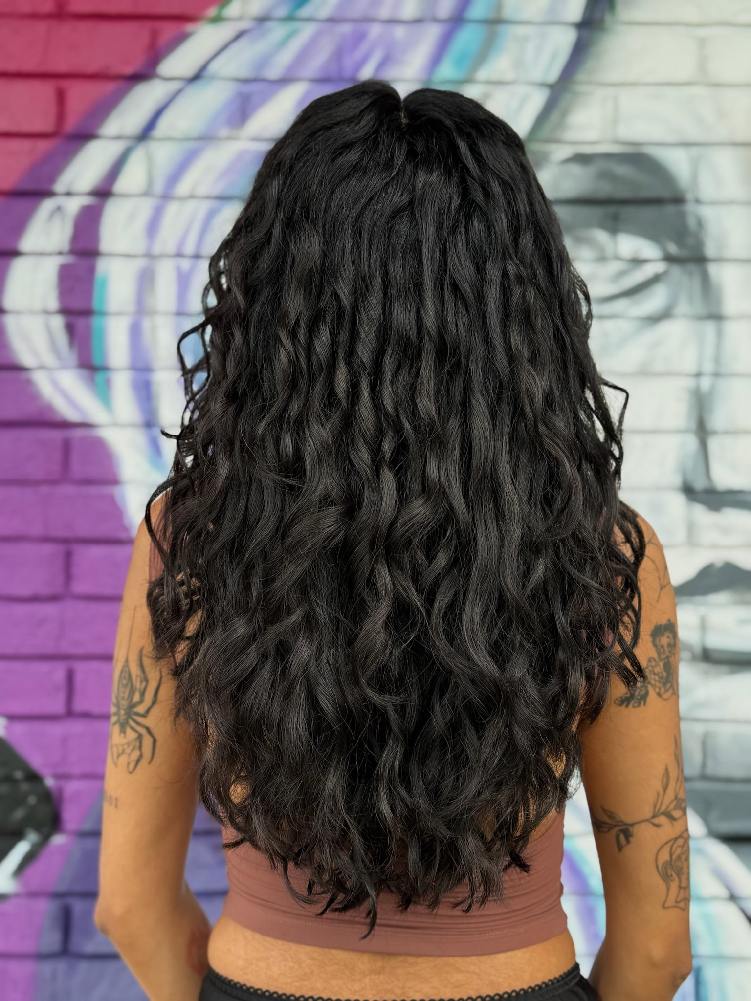 long curly textured hair 